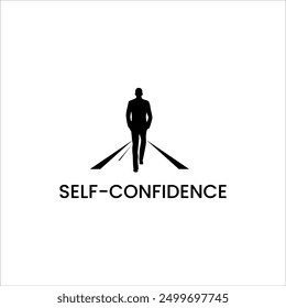 human business walking logo self confidence achieve goal design vector