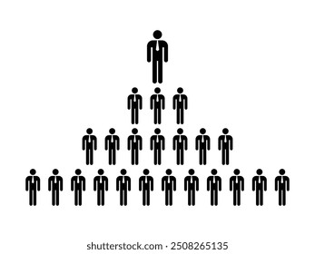 human businessman necktie pictogram pyramid stick symbol vector design