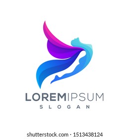 human butterfly logo design ready to use