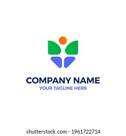 Human Butterfly Vector Abstract Illustration Logo Icon Design Template Element