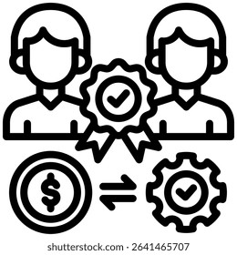 Human Capital Icon Line Vector Illustration