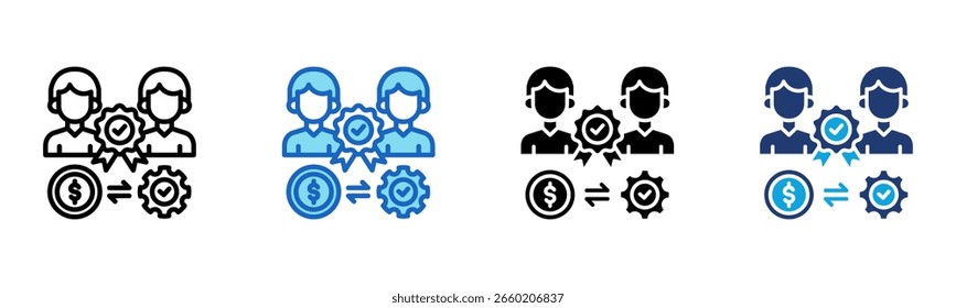 Icono de capital humano Multi Style Ilustración vectorial