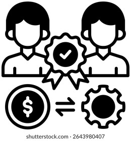 Ilustración vectorial de esquema de icono de capital humano