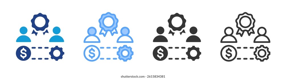 Human Capital icon set multiple style collection