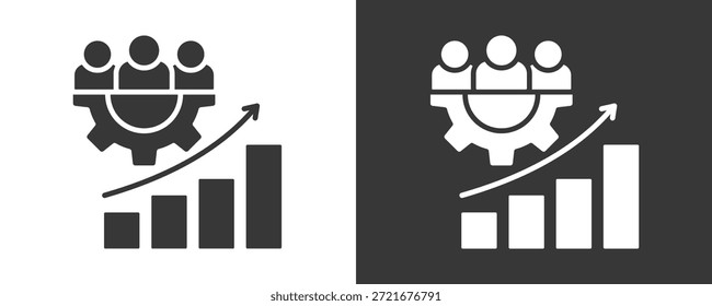 Colección De Vector Del Conjunto Del Icono Del Capital Humano Aislada En Blanco Y Negro