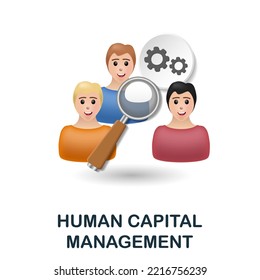 Icono de Gestión de Capital Humano. 3d ilustración de la colección esg. Icono 3d de Creative Human Capital Management para diseño web, plantillas, infografías y más