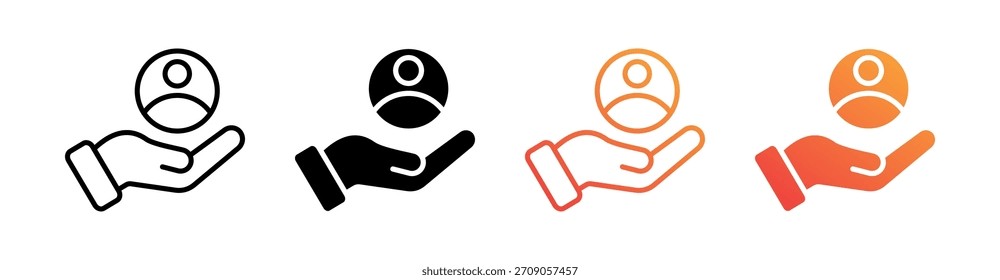 Vector de conjunto de iconos de estilo múltiple de capital humano