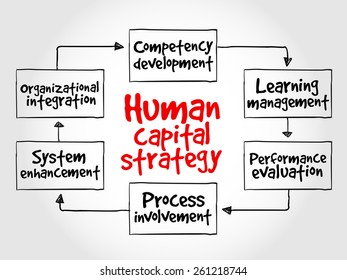 Human capital strategy mind map, business concept