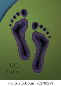 human carbon oxygen footprint concept, global warming idea, vector