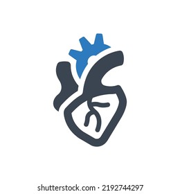 Human Cardiology icon (Simple vector illustration)