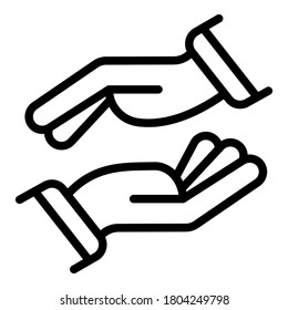 Human care icon. Outline human care vector icon for web design isolated on white background