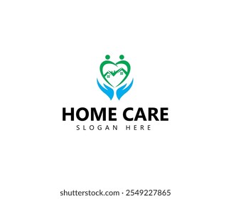 human care logo design creative and modern concept of human, home, people, home, heart shape