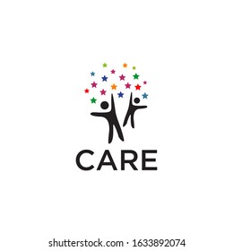Human care logo design vector illustration template