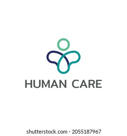 Logo für die menschliche Pflege einfach und umrissen