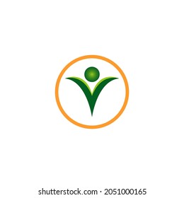 human care logo or taking care of people medical concept