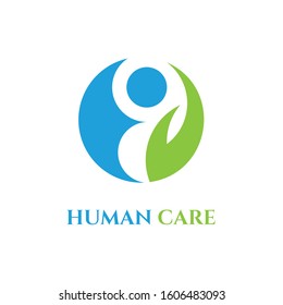 Human Care Logo. Care Logo Vector. People help Logo. help & Protection Monogram, Care Logo