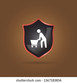 human with cart icon