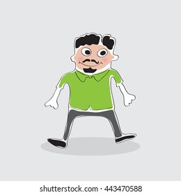 Human cartoon character. A young man