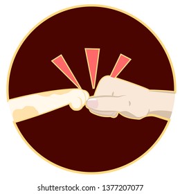 Human and cat's hands logo