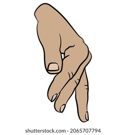 Human Caucasian hand. Cartoon style.