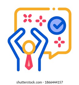 Human Celebrate Icon Vector. Outline Human Celebrate Sign. Isolated Contour Symbol Illustration