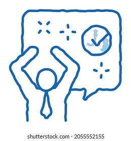 Human Celebrate sketch icon vector. Hand drawn blue doodle line art Human Celebrate isometric sign. isolated symbol illustration
