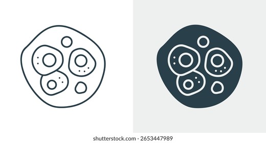 Vetor de Ícone de Cluster de Células Humanas - Ilustração de Símbolo de Microrganismo Biológico