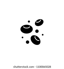 Human cells black icon concept. Human cells flat  vector symbol, sign, illustration.