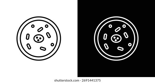 Icono de células humanas en ilustración de línea negra. Logotipo del diseño para el App, UI.