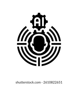 human centered ai ethical glyph icon vector. human centered ai ethical sign. isolated symbol illustration