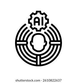 human centered ai ethical line icon vector. human centered ai ethical sign. isolated contour symbol black illustration