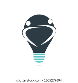 Human character bulb shape concept logo. Health care logo sign. Fun people Healthy Life Logo template vector icon.	 Charity logo.	