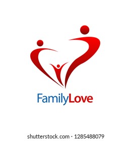 Human character family love logo concept design. Symbol graphic template element vector