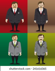 Human character in four different financial situations. 