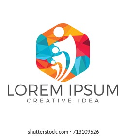 Human Character group and team vector logo design. Business and Community logo.