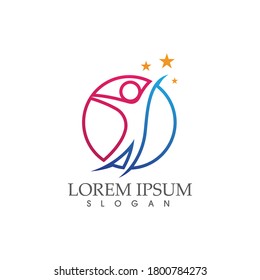 Human character health logo sign illustration vector 