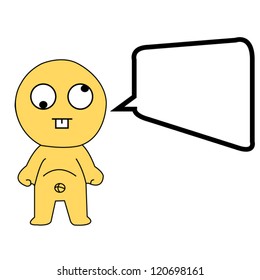 Human character holding a paper. Vector illustration