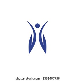 Human character icon logo design vector template