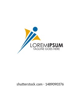 Human character icon logo design vector template illustration