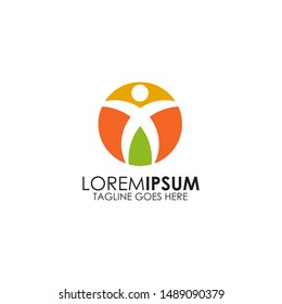Human character icon logo design vector template illustration