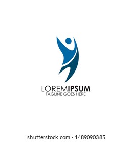 Human character icon logo design vector template illustration