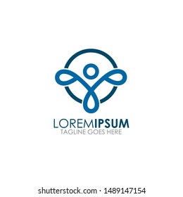 Human character icon logo design vector template