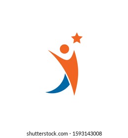 Human character icon logo design inspiration vector template