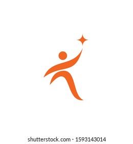 Human character icon logo design inspiration vector template