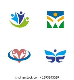 Human character icon logo design inspiration vector template