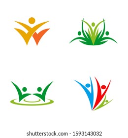 Human character icon logo design inspiration vector template
