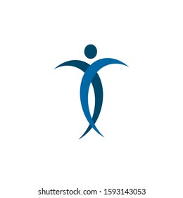 Human character icon logo design inspiration vector template
