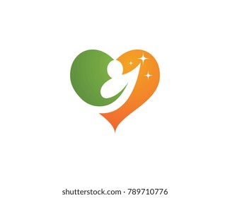 Human character with leaf logo sign illustration vector design