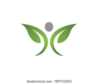 Human Character Leaf Logo Sign Illustration Stock Vector (Royalty Free ...