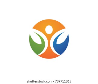 Human character with leaf logo sign illustration vector design